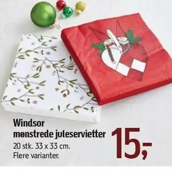 Føtex Windsor mønstrede juleservietter tilbud