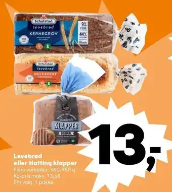 Kvickly Levebrød eller hatting klapper tilbud