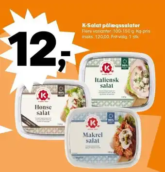 Kvickly K-salat pålægssalater tilbud