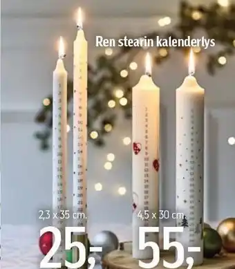 Føtex Ren stearin kalenderlys tilbud