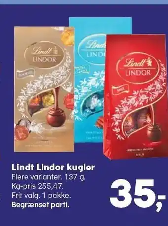 Kvickly Lindt lindor kugler tilbud