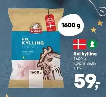 Kvickly Hel kylling tilbud
