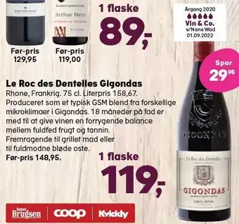 Kvickly Le roc des dentelles gigondas tilbud