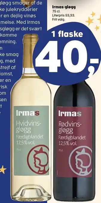 Kvickly Irmas gløgg tilbud