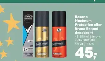 Kvickly Rexona maximum protection eller bruno banani deodorant tilbud