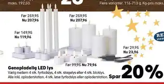 Genopladelige led lys