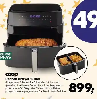 Kvickly Dobbelt airfryer 10 liter tilbud