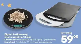 Digital køkkenvægt eller skærebræt 3-pak