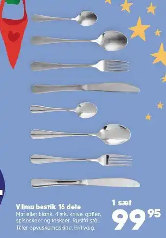 Kvickly Vilma bestik 16 dele tilbud