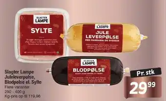 Slagter lampe juleleverpølse, blodpølse el. sylte