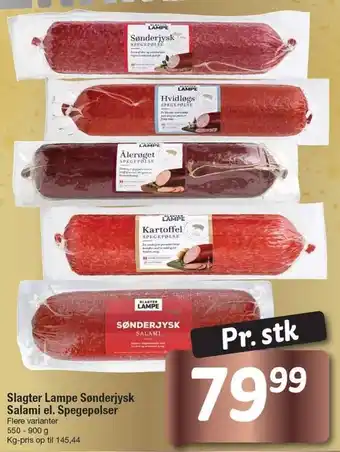 Fakta Tyskland Slagter lampe sønderjysk salami el. spegepølse tilbud