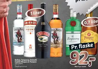 Fakta Tyskland Baileys, tanqueray, smirnoff, captain morgan el. pampero tilbud