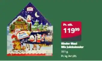 Fleggaard Kinder Maxi Mix Julekalender tilbud