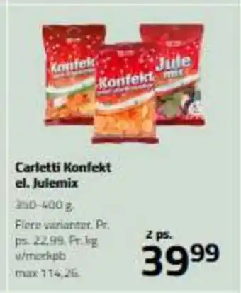 Fleggaard Carletti Konfekt el. Julemix tilbud