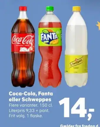 SuperBrugsen Coca-Cola, Fanta eller Schweppes tilbud