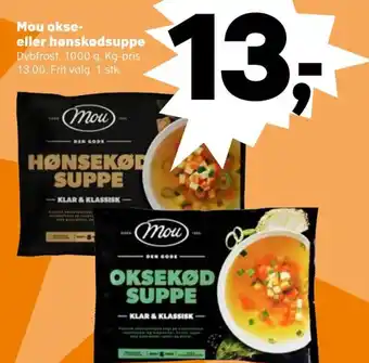 SuperBrugsen Mou okse- eller hønskødsuppe tilbud