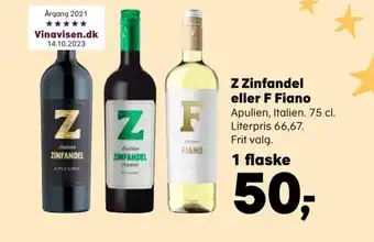 SuperBrugsen Z Zinfandel eller F Fiano tilbud