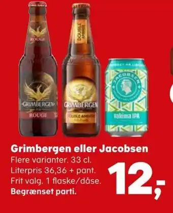 SuperBrugsen Grimbergen eller Jacobsen tilbud