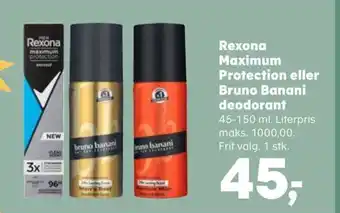 Rexona Maximum Protection eller Bruno Banani deodorant