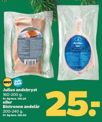 Netto Julius andebryst eller Bistronne andelår tilbud