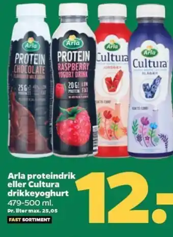 Netto Arla proteindrik eller Cultura drikkeyoghurt tilbud