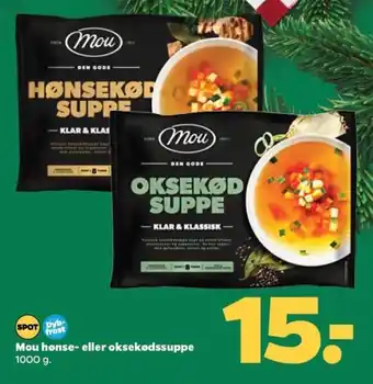 Netto Mou hønse- eller oksekødssuppe tilbud