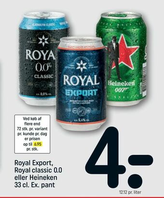 REMA 1000 Royal Export, Royal classic 0,0 eller Heineken tilbud