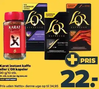 Karat instant kaffe eller L'Or kapsler
