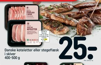 REMA 1000 Danske koteletter eller stegeflæsk i skiver tilbud
