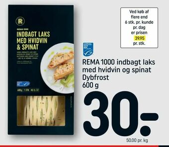 REMA 1000 REMA 1000 indbagt laks med hvidvin og spinat tilbud