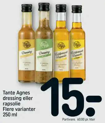 Tante Agnes dressing eller rapsolie