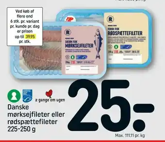 REMA 1000 Danske mørksejfileter eller rødspættefileter tilbud
