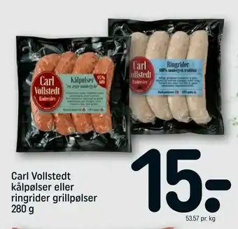 REMA 1000 Carl Vollstedt kålpølser eller ringrider grillpølser tilbud