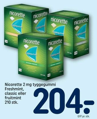 Nicorette 2 mg tyggegummi Freshmint, classic eller fruitmint