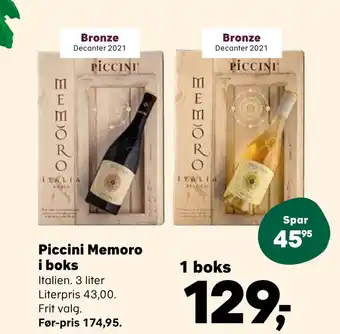 Kvickly Piccini memoro i boks tilbud