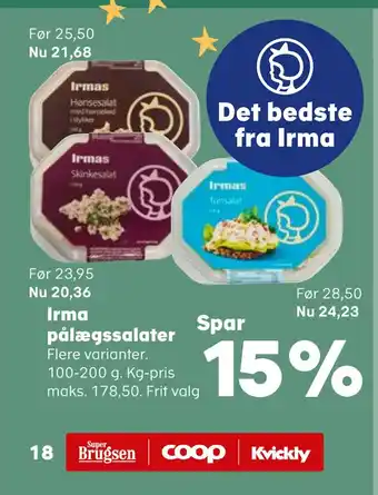 SuperBrugsen Irma pålægssalater tilbud