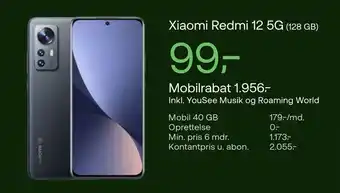 YouSee Xiaomi redmi 12 5g (128 gb) tilbud