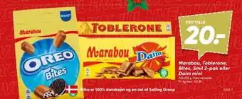Bilka Marabou, toblerone, bites, smil 2-pak eller daim mini tilbud