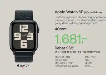 YouSee Apple watch se (40mm/44mm) tilbud