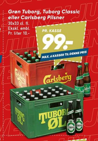 Bilka Grøn tuborg, tuborg classic eller carlsberg pilsner tilbud