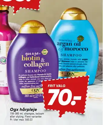 Bilka Ogx hårpleje tilbud