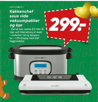 Bilka Køkkenchef sous vide vakuumpakker og kar tilbud