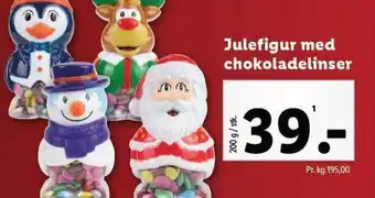Lidl Julefigur med chokoladelinser tilbud
