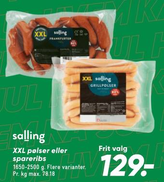 Bilka Xxl pølser eller spareribs tilbud