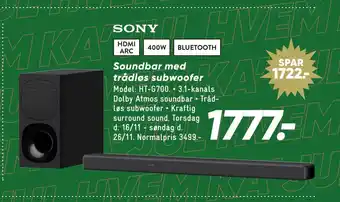 Bilka Soundbar med trådløs subwoofer tilbud