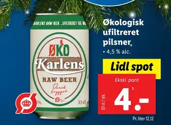 Lidl Økologisk ufiltreret pilsner tilbud