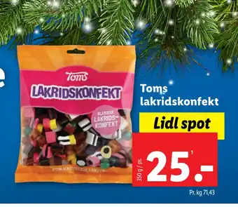 Lidl Toms lakridskonfekt tilbud