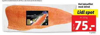 Lidl Hel laksefilet med skind tilbud