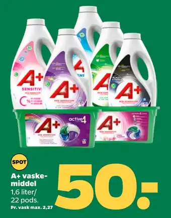 Netto A+ vaskemiddel tilbud