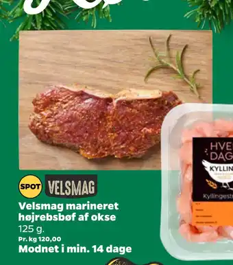 Netto Velsmag marineret højrebsbøf af okse tilbud